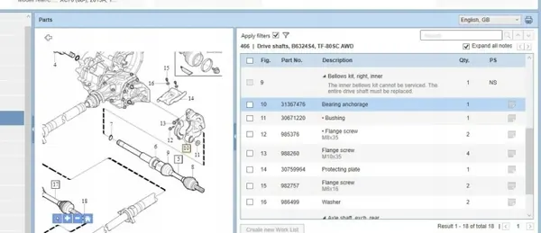Aandrijfaslagersupport OEM 30783412 - Gebruikt image 5