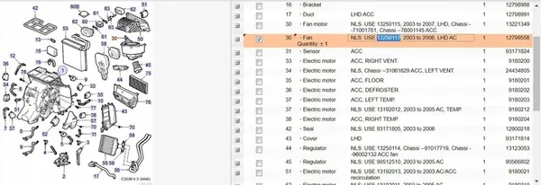 Saab 9-3 Ver1 2003 Motor de Aquecimento / Ventilador image 4