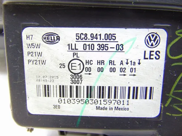 Farol dianteiro esquerdo VW Jetta VI 5C Lift 5C8941005 image 5