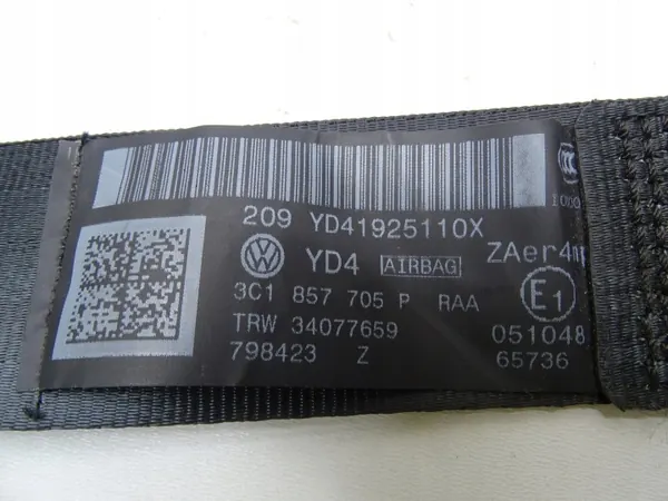 Gebrauchter linker vorderer Sicherheitsgurt OEM 3C1857705P image 7