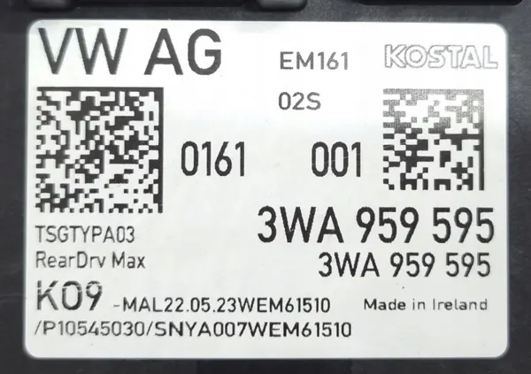 Begagnad Audi OE bakdörrsmodul OEM 3WA959595 image 6