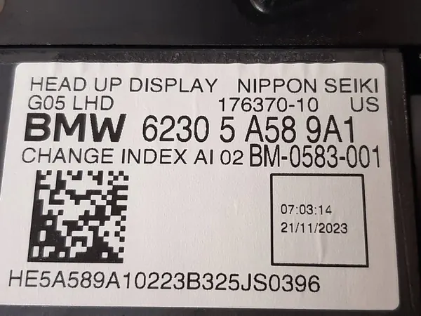 BMW Head-Up Display OEM 5A589A1 för X5/X7/XM image 3