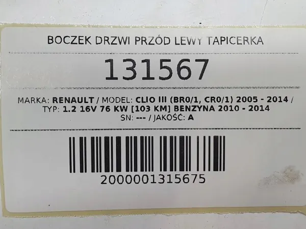 OEM AUST131567 Framvänster Dörrklädsel Renault Clio III image 8
