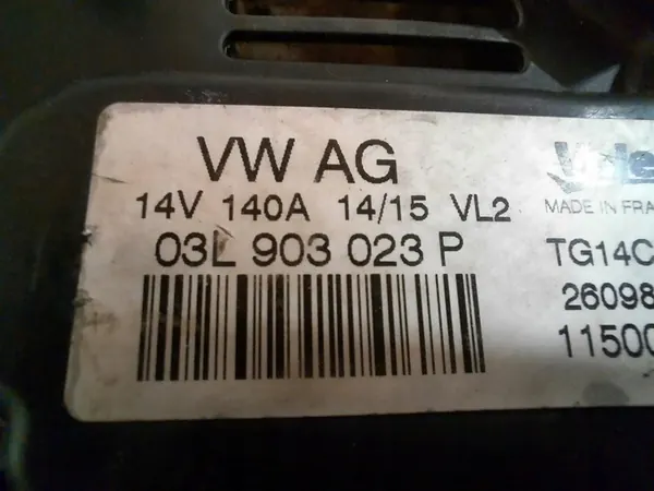 ALTERNATOR SKODA OCTAVIA II 1.9TDI 03L903023P image 4