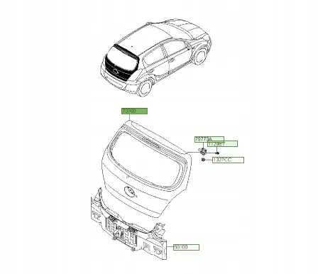 Tapa Maletero Hyundai i20 OEM 737001J020 - Usado image 6