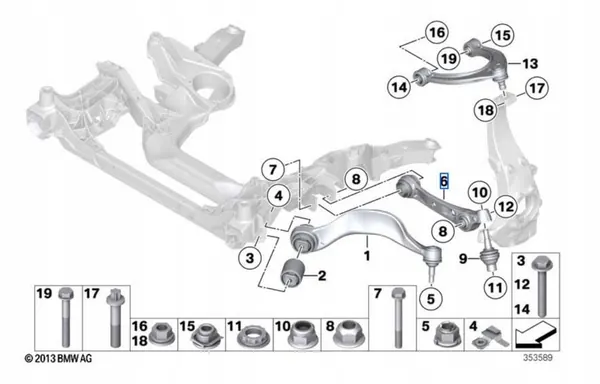 Braccio di controllo inferiore destro BMW 5 F10 OE image 2