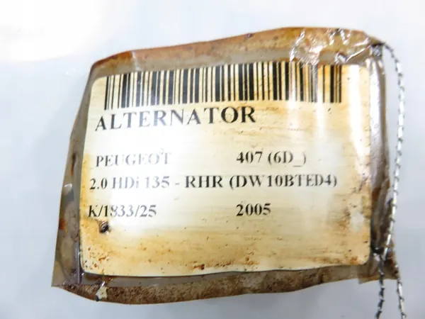 Vaihtovirtageneraattori Peugeot 407 2.0 HDI RHR image 2