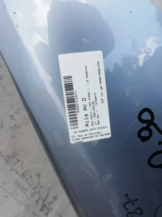 Parafango anteriore destro BMW 1 E81 06-11 image 3