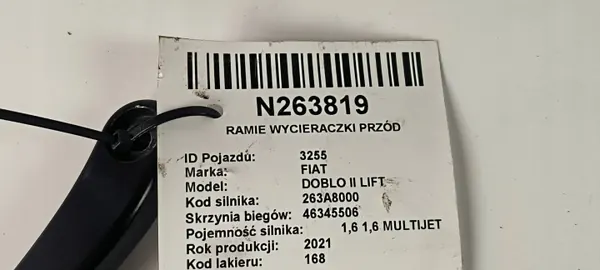 Fiat 500X Wischerarme OEM 97036203 - Vorne image 7