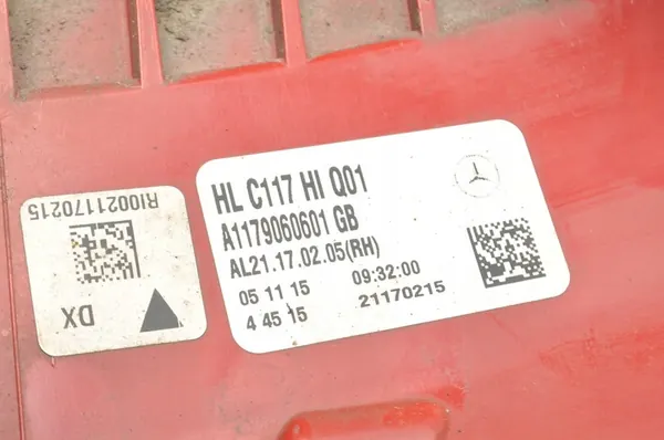 MERCEDES CLA W117 Luz Trasera Derecha A1179060601 image 4