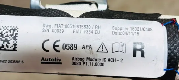 Airbag cortina direita Fiat 500X OEM 519615630 image 3