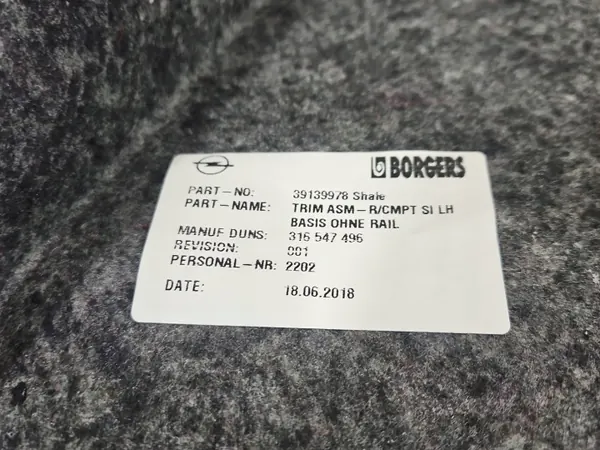 OEM 39139978 Vasen Tavaratilan Verhoilu Opel Insignia B Farmari image 7