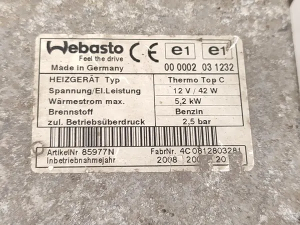 Webasto 5.2 kW 12V Verwarming OEM 000002031232 image 5