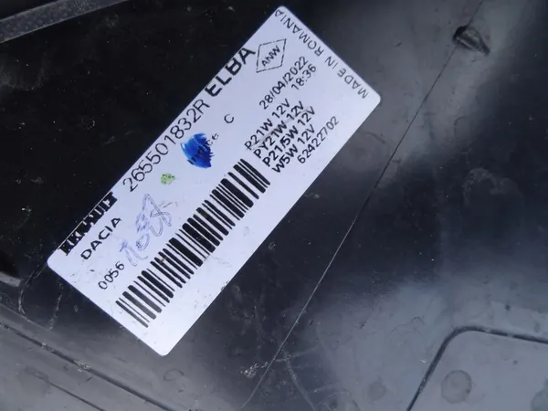 DACIA SANDERO III VÄNSTER BAK LED LAMPA 265501832R image 3