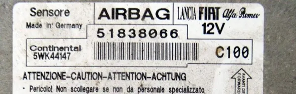 FIAT GRANDE PUNTO AIRBAG OHJAUSYKSIKKÖ 51838066 image 3