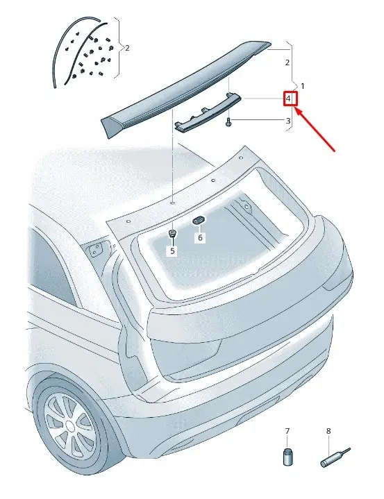 AUDI A1 8X Luz de stop traseira adicional 8X0945097 image 3