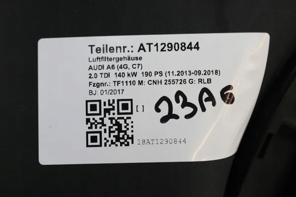 Audi A6 A7 Luftfilterhus OEM 4G0133838R Begagnad image 5