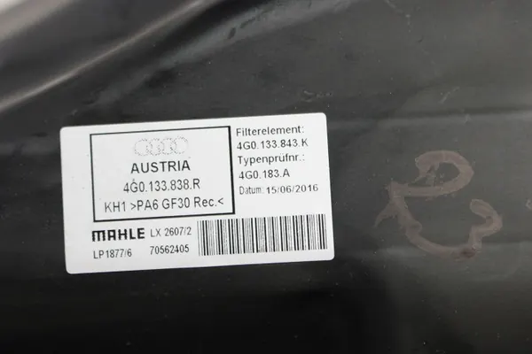 Audi A6 A7 Luftfilterhus OEM 4G0133838R Begagnad image 6