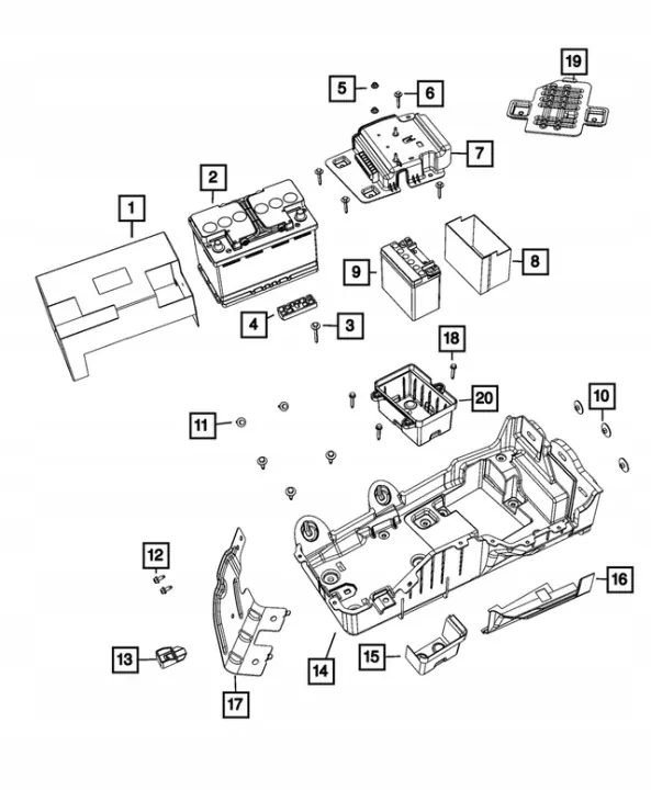 Base de batterie plastique petit OEM 68472660AA pour Wrangler JL 18+ image 3