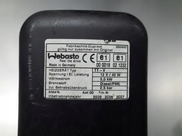 Webasto-lämmitin Land Rover Discovery 3 OEM 9003466C image 4