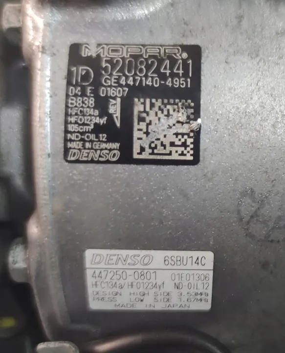 Compressore Aria Condizionata Alfa Romeo Stelvio Giulia Fiat 500X Jeep Renegade image 3