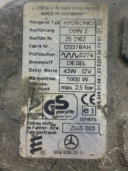 Stookverwarming OEM 252162 voor Mercedes Sprinter image 4