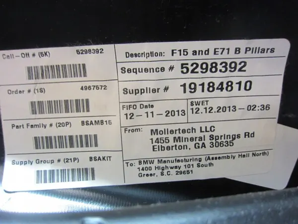 BMW X5 F15 B-stijlafdekking Links OEM 51437382337 image 7