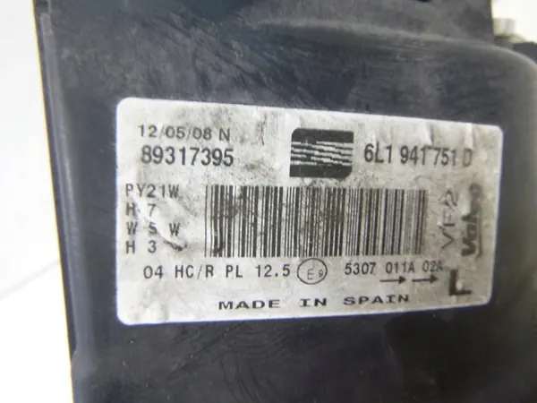 SEAT IBIZA III CORDOBA 6L FAROL ESQUERDO 6L1941751B image 7