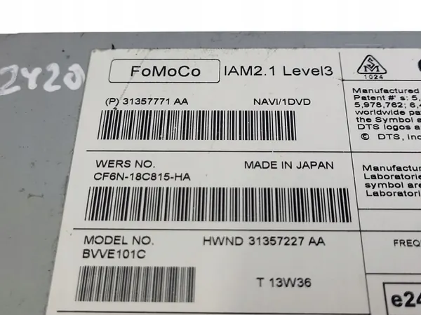 CD-vaihtaja Volvo V60 2.4L 2014 OEM 31357771 image 6