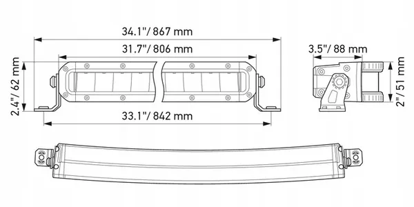 Barra de luz LED Hella Black Magic 32" image 10