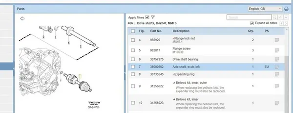 Volvo S40 2005 Vänster Främre Halvaxel image 6