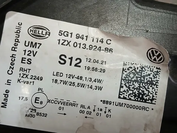 Farol dianteiro direito VW Golf VII Full LED 17- 5G1941114C image 4