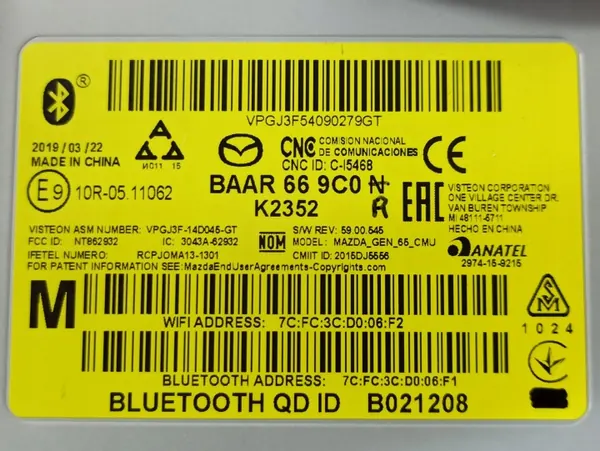 Écran Radio Navigation Mazda CX-3 OEM D23N611J0B image 7