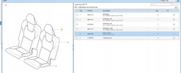 Volvo XC90 II Hoofdsteun OEM 39831095 - Gebruikt image 5