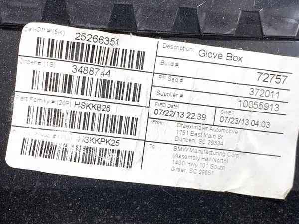OEM 9210486 Passagerarhandskfack för BMW F25 SUV 2010-2017 image 7