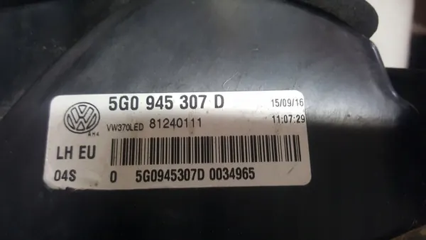 Vasen Takavalo LED Volkswagen Golf VII 5G0945307D image 10