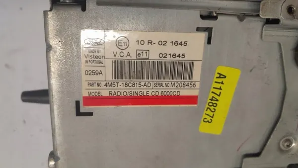 Radio CD Ford OEM 4M5T18C815AD pour Focus MK2 image 3