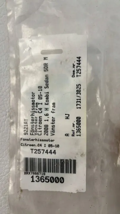 Citroen C4 I Etuikkunan nostin OEM 9221AY image 3