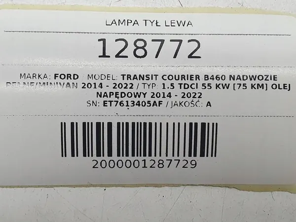 Luz trasera izquierda ET76-13405-AF Ford Transit Courier image 9