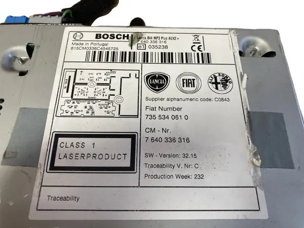 Rádio Lancia Delta 3 OEM 7355340610, 7640336316 image 6