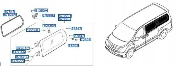 OEM 878484H000 Rechter achter raamrubber voor Hyundai H-1 image 5