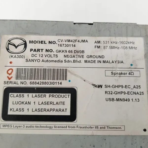 Mazda CX5 CD Radio Navigation OEM 16730114 image 5