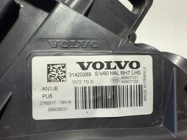 Volvo S60 V60 Etuvalot H7 Halogeeni 31358098 31358097 image 7