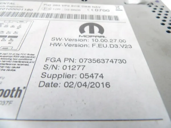 Fiat Doblo II Lift -radio OEM 07356374730 image 4
