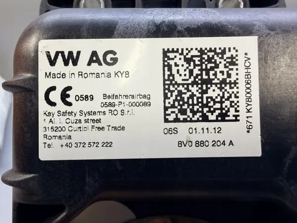 Airbag passageiro Audi A3 8V OEM 8V0880204A image 3