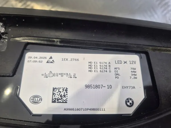 OEM 9851807 Vasen etuvalo BMW iX i20:lle image 7