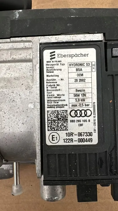 Audi Webasto pysäköintilämmitys OEM 8B3265105B image 3