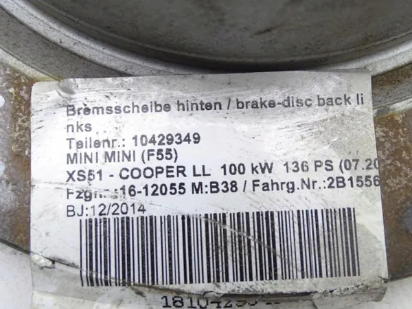 OEM 6799383 Takajarrulevy 259mm MINI F55:lle image 3