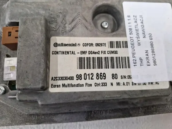 OEM 9801286980 Navigatiescherm voor Peugeot 508 I 1.6 THP image 7