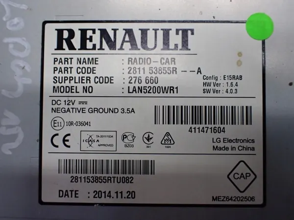 OEM 281153855R Dacia Sandero II Fabriksnavigationsradio image 5